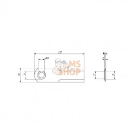 0007558740KR; KRAMP; Jeu de 10 couteaux d20 50x175mm&nbsp;ép4 Bagué&nbsp;Lisse 2faces p/CLAAS; pièce detachée