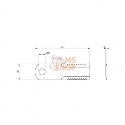 0007557840KR; KRAMP; Jeu de 10 couteaux d20 50x173mm ép4 Faucillé 2faces p/CLAAS; pièce detachée