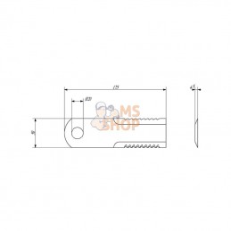 134810N; KRAMP; "Couteau d20 50x175mm ép4.5&nbsp;Faucillé 2faces p/REKORD"; pièce detachée