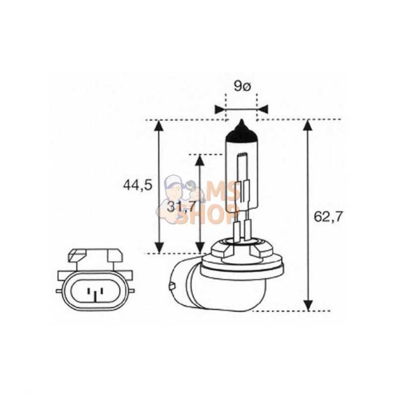 301306171; COBO; Ampoule H50W/2 - 12V-50W PGJ13; pièce detachée