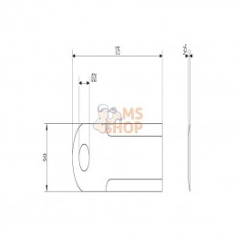 134800N; KRAMP; Couteaux d20 50x175mm&nbsp;ép3.5 Lisse 2faces p/REKORD; pièce detachée