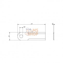 134800N; KRAMP; Couteaux d20 50x175mm&nbsp;ép3.5 Lisse 2faces p/REKORD; pièce detachée
