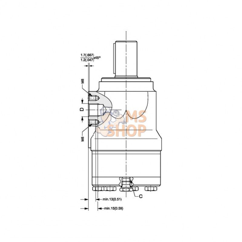 OMH500151H1016; DANFOSS; Moteur Orbit Cardan Ø35, 4-L; pièce detachée