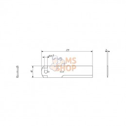 1322233C2N; KRAMP; "Contre couteau d10.5 40x175mm ép3 Lisse p/IH"; pièce detachée