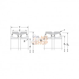 JRM424990UB7; TIMKEN; Roulements à rouleaux coniques 42x76 mm / 19,5x39 mm Timken; pièce detachée