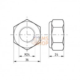 985242; KRAMP; Ecrou hexagonal autobloquant à bague nylon; pièce detachée