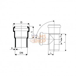 16152110110087; UNBRANDED; Pièce T PVC 110/110 mm x 87°; pièce detachée