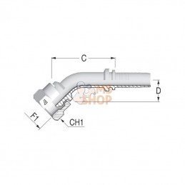 PFK13845; UNBRANDED; Raccord DN13-1/2 BSP 45°; pièce detachée