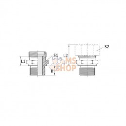 GEV6SR38; UNBRANDED; Raccord 6S - 3/8 BSP; pièce detachée