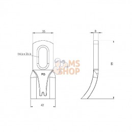 DB353N; UNBRANDED; Couteau renforcé 136 DUO - 358L; pièce detachée