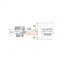 GS3522L; VOSS; Union de réduction 35L - 22L; pièce detachée