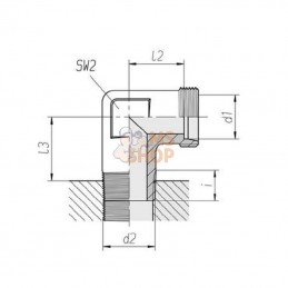 WES6SM12; VOSS; Coude mâle 6S-M12; pièce detachée