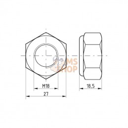 9851815; KRAMP; Ecrou hexagonal autobloquant à bague nylon; pièce detachée