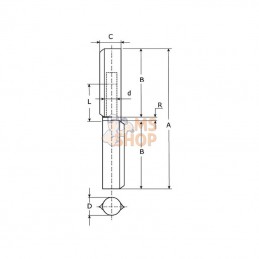 HS65100011800; UNBRANDED; Charnière à souder 180x20 bl; pièce detachée