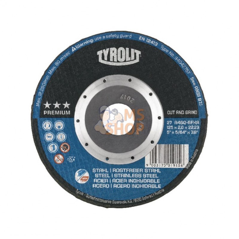 34042757; TYROLIT; Cut&Grind Premium 125x2; pièce detachée