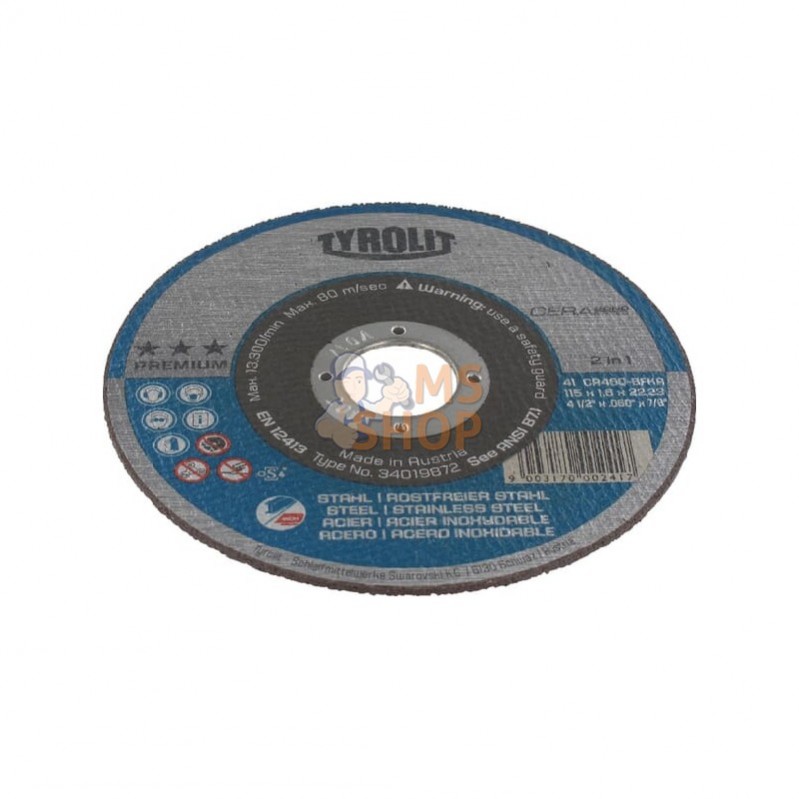 34241345; TYROLIT; Disque à couper Cerab 125x1,0; pièce detachée