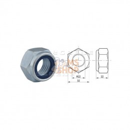 98522; KRAMP; Ecrou hexagonal autobloquant à bague nylon; pièce detachée