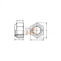 98216P001; KRAMP; Écrou hexagonal autobloquant haut DIN982 M16x2.00 acier zingué Classe 8 Kramp; pièce detachée