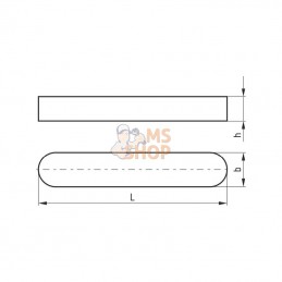 688512860; KRAMP; Clavette parallèle à bouts arrondis 12 x 8 x 60; pièce detachée