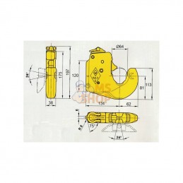 200018; WALTERSCHEID; Crochet d'attelage type C cat. 3L; pièce detachée
