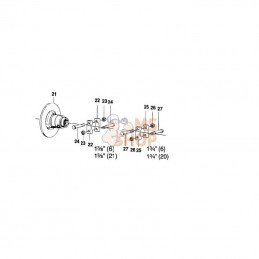 566408; WALTERSCHEID; Moyeu à bride K92/4:1 3/8"; pièce detachée