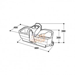 SU1600280; SUEVIA; Abreuvoir double FT 80; pièce detachée