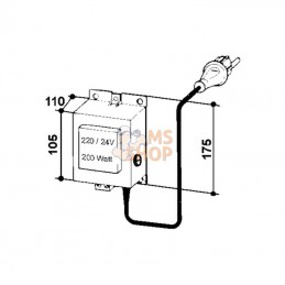 SU1010390; SUEVIA; Transformateur 230/24V, 200W; pièce detachée