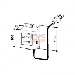 SU1010380; SUEVIA; Transformateur 230/24V, 100W; pièce detachée