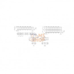 RSD401VLAMBDA; TSUBAKI; Maillon coudé lambda ASA 40; pièce detachée