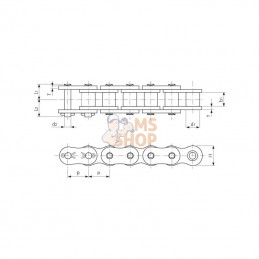 RS120HT; TSUBAKI; Chaîne à rouleaux ASA 120 HT; pièce detachée