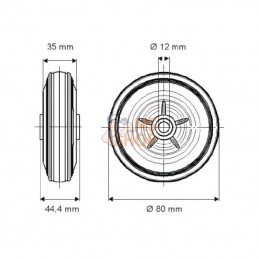 PVR0803512; TENTE; Roue 80 mm; pièce detachée