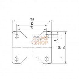 3478UOJ100P62; TENTE; Roulettes pivotantes à bandage et / ou corps de roue en polyamide blanc, roulement à rouleaux 100 mm; pièc