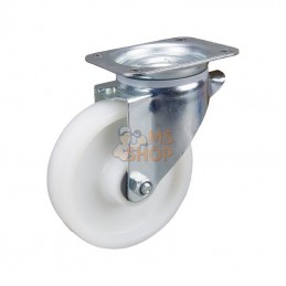 3470UOJ100P62; TENTE; Roulettes pivotantes à bandage et / ou corps de roue en polyamide blanc, roulement à rouleaux; pièce detac