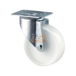3470UOJ125P62; TENTE; Roulettes pivotantes à bandage et / ou corps de roue en polyamide blanc, roulement à rouleaux; pièce detac
