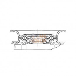 3470UOJ125P62; TENTE; Roulettes pivotantes à bandage et / ou corps de roue en polyamide blanc, roulement à rouleaux; pièce detac