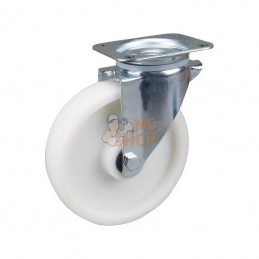 3470UOR200P63; TENTE; Roulettes pivotantes à bandage et / ou corps de roue en polyamide blanc, roulement à rouleaux; pièce detac