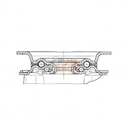 3470UOR200P63; TENTE; Roulettes pivotantes à bandage et / ou corps de roue en polyamide blanc, roulement à rouleaux; pièce detac