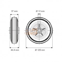 DVR125371244; TENTE; Roue 125 mm; pièce detachée