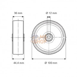 UOO100361244; TENTE; Roue 100 mm; pièce detachée