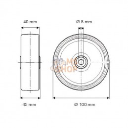 IEP100400845; TENTE; Roue 100 mm; pièce detachée