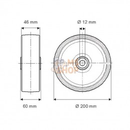 UFP200461260; TENTE; Roue  200 mm; pièce detachée