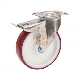 8477UAD160P63; TENTE; Roulettes pivotantes en acier inoxydable à bandage en matière synthétique; pièce detachée