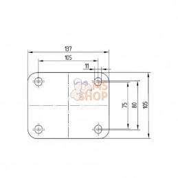 4680ITP125P63; TENTE; Roulettes pour charges lourdes à bandage en polyuréthane; pièce detachée