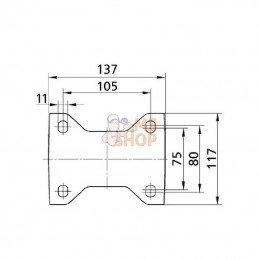 4688ITP160P63; TENTE; Roulettes pour charges lourdes à bandage en polyuréthane; pièce detachée