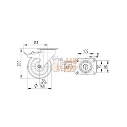 4687ITP160P63; TENTE; Roulettes pour charges lourdes à bandage en polyuréthane; pièce detachée