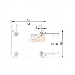 4687ITP125P63; TENTE; Roulettes pour charges lourdes à bandage en polyuréthane; pièce detachée