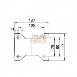 4688IEP160P63; TENTE; Roulettes pour charges lourdes à bandage en polyuréthane; pièce detachée