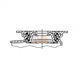 7470PJC075P40; TENTE; Roue pivotante, roue en polyuréthane : Ø75x25mm, Fixation de plaque: 60x60mm Load: 75kg Tente; pièce detac