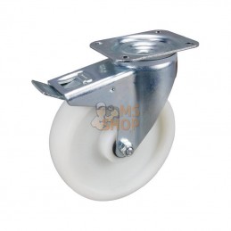 3477UOR200P63; TENTE; Roulettes pivotantes à bandage et / ou corps de roue en polyamide blanc, roulement à rouleaux; pièce detac