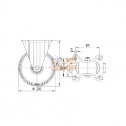 3478DPR200P63; TENTE; Roulettes pivotantes à bandage pneumatique; pièce detachée